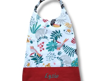 Babero elástico personalizado para cantina, servilletas para guardería