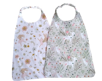 Juego de 2 baberos elásticos grandes para servilletas de comedor, guardería o jardín de infancia, servilletas de mesa infantiles.