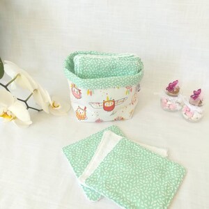 Washable wipes for baby or mom in bamboo sponge + basket, zero waste wipes, reusable wipes