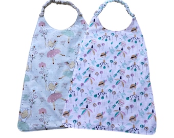 Juego de 2 servilletas elásticas para comedor, babero grande para guardería o jardín de infancia