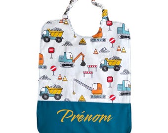 Babero elástico personalizado para cantimplora para niño de 2/4 años, servilletas elásticas para guardería