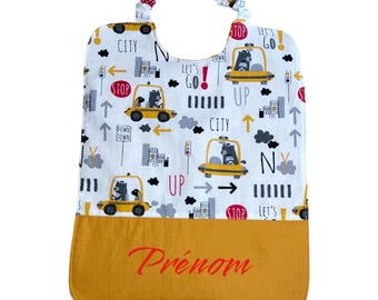 Babero de cantimplora elástico para personalizar para niño de 2/4 años, toallas elásticas de guardería