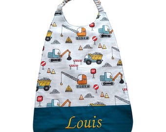 Babero elástico personalizable para almuerzos escolares, servilletas elásticas para guardería