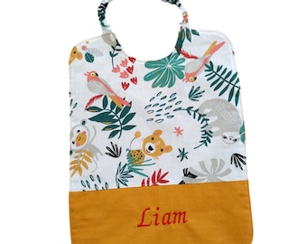 Babero de cantimplora elástico para personalizar para niño de 2/4 años, toallas elásticas de guardería