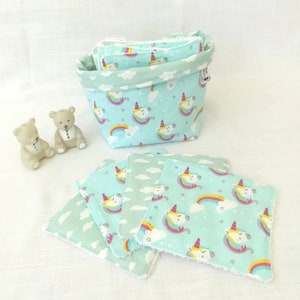 Washable wipes for baby or mom in bamboo sponge + basket, zero waste wipes, reusable wipes, washcloth