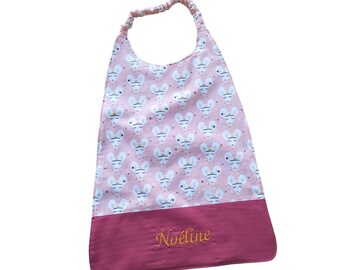 Elastic canteen bib to personalize, elastic kindergarten towels