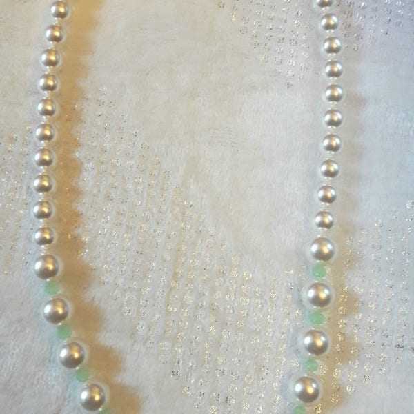 Collier de perles nacrées PureCristal et perles aplaties en PureCristal