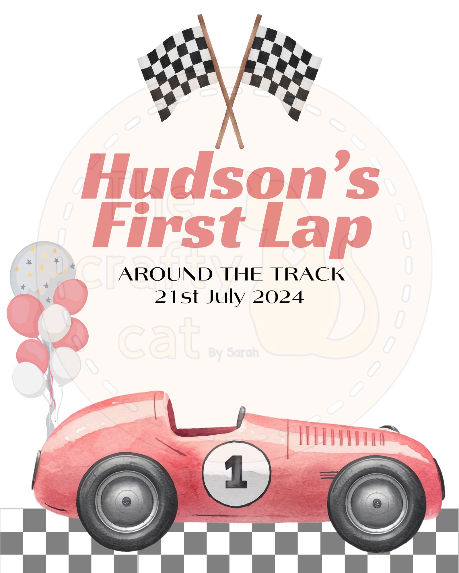 First Lap Race Car First Birthday Sign - Red - Digital Download - Etsy
