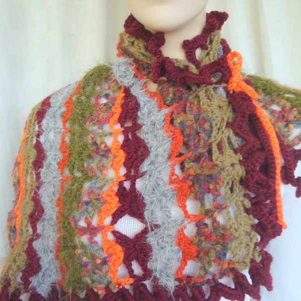 autumn scarf chauffe épaule  automne  fait main