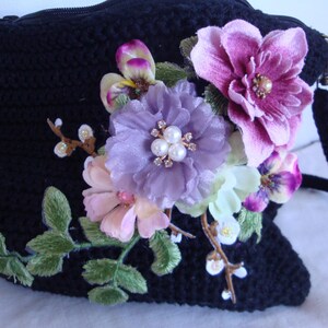 bag crochet floral  petit sac au crochet floral  fait main