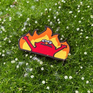 Hell Fire Meme Gestickter Aufnäher Bild 2