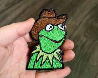 Frog Cowboy Meme Embroidered Patch