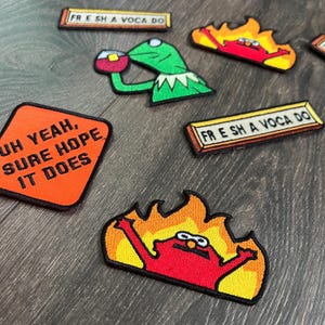 Hell Fire Meme Gestickter Aufnäher Bild 3