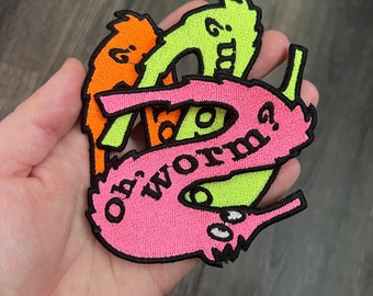 Worm Meme Embroidered Patch