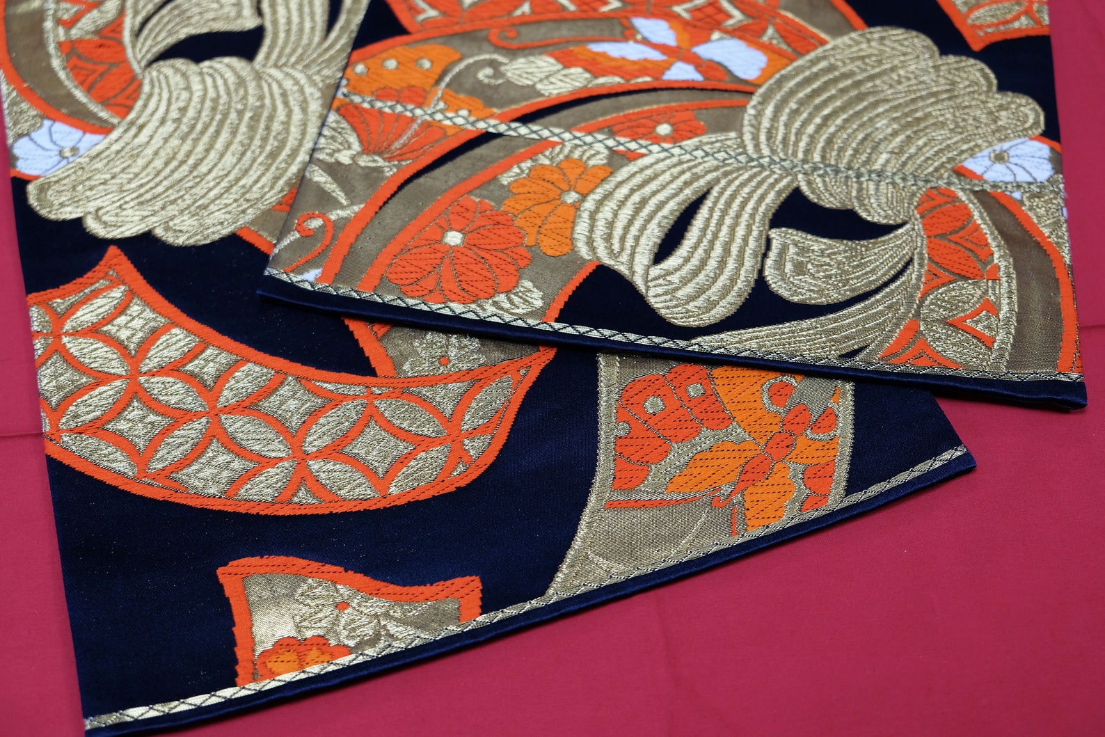 Vintage Silk Fukuro Obi Cinturón japonés de faja de kimono Etsy