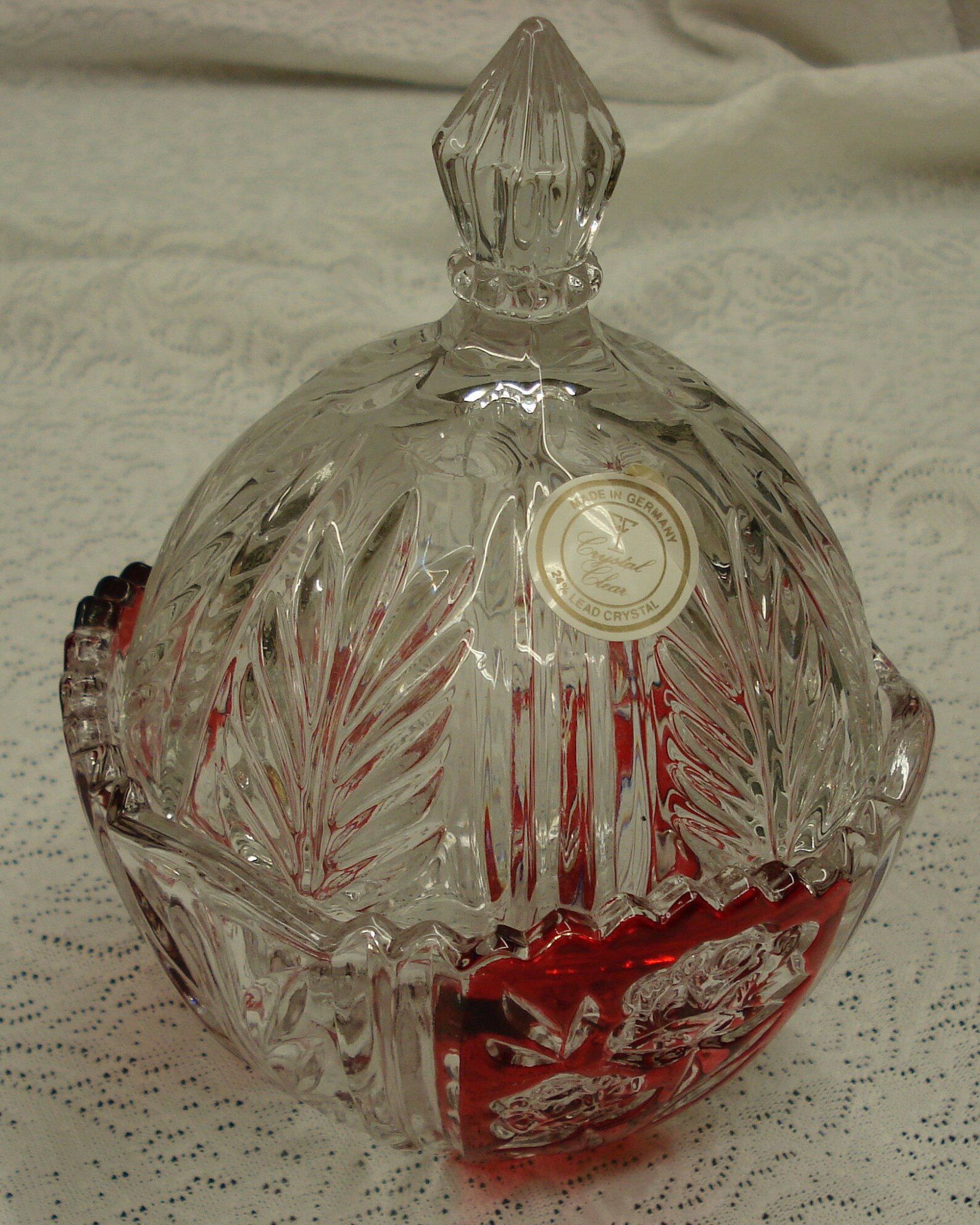 Lead Crystal Candy bowl with Lid from West Germany Etsy