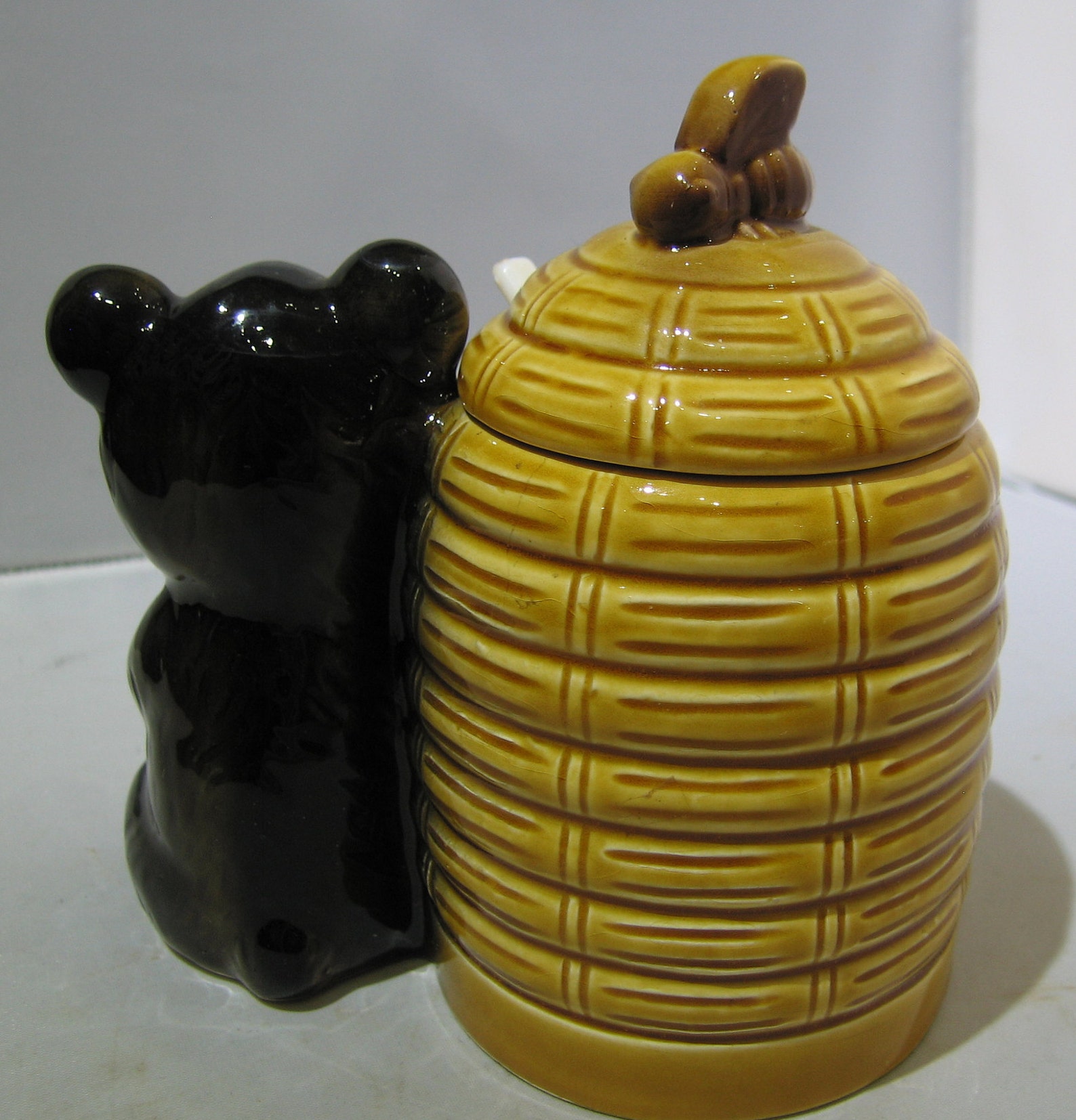 Vintage Honey Pot With Bear Etsy