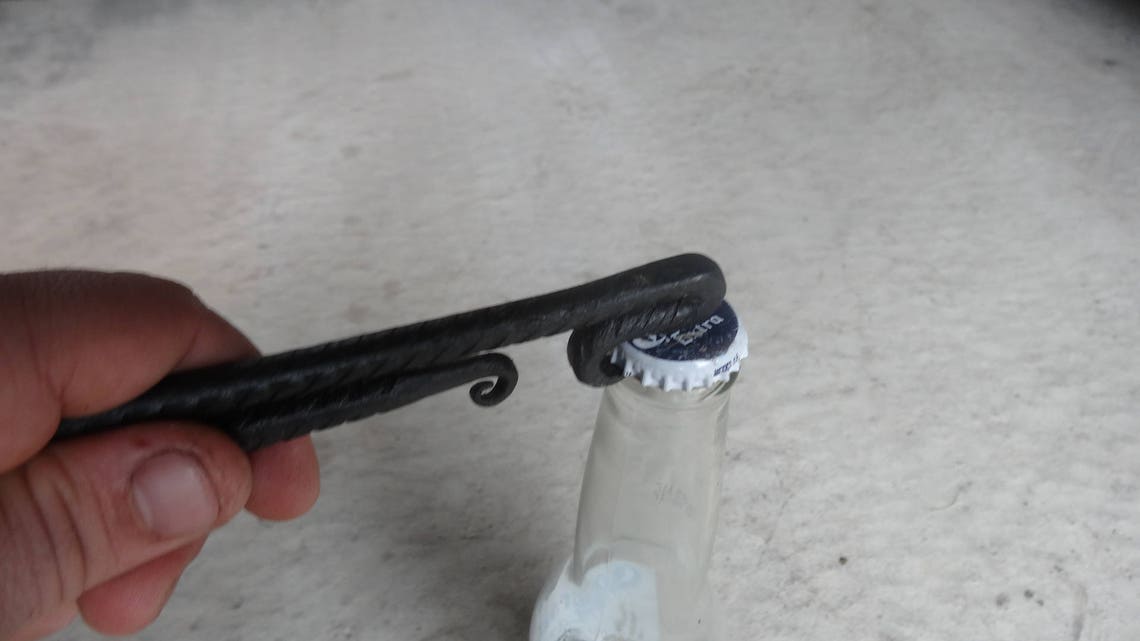 Hand Rebar Bottle Opener Blacksmith made Steel Etsy