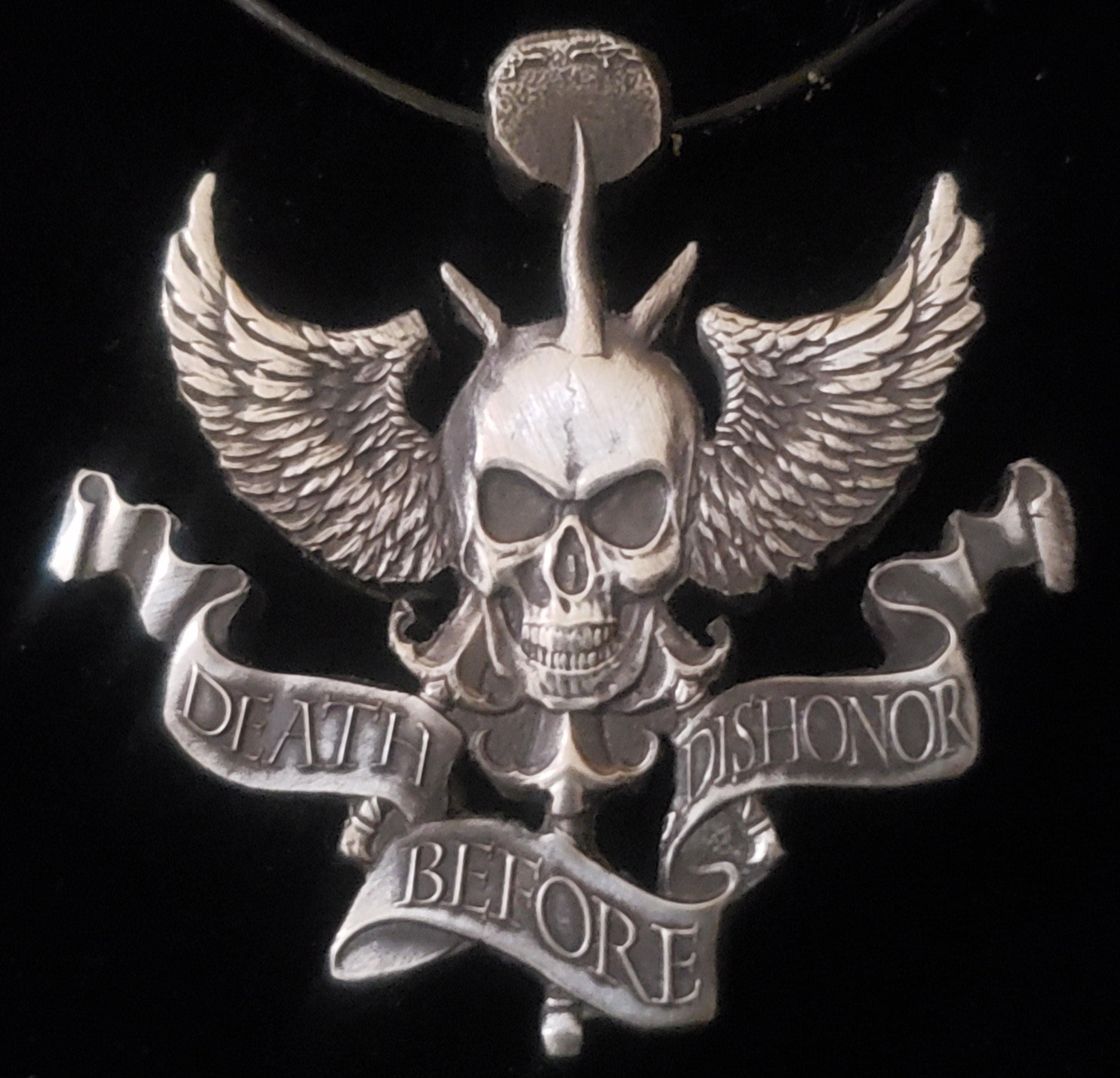 DEATH BEFORE DISHONOR .999 Fine Silver Pendant Etsy