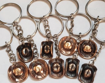 State Quarter Cowboy/Girl Hat Keychain with Included Penny Cowboy/Girl Hat keychain