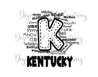 Kentucky Städte PNG , Kentucky Counties , Eastern Kentucky Sublimation , Sublimation Designs Downloads , Instant Download , digitale Designs