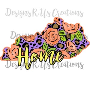 KY PNG , Kentucky floral png , Sublimation designs downloads , Instant download , digital designs