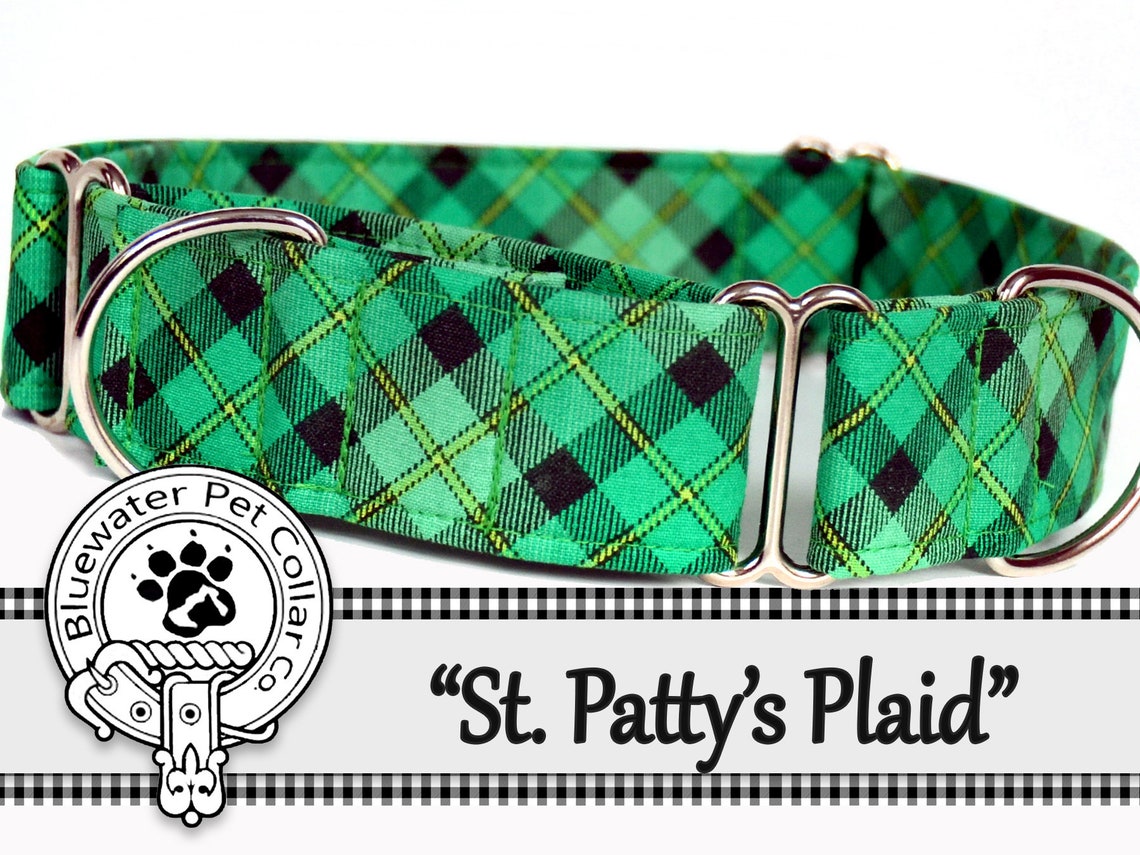 Green Plaid Martingale Dog Collar in 1 inch 1.5 inch or 2 Etsy