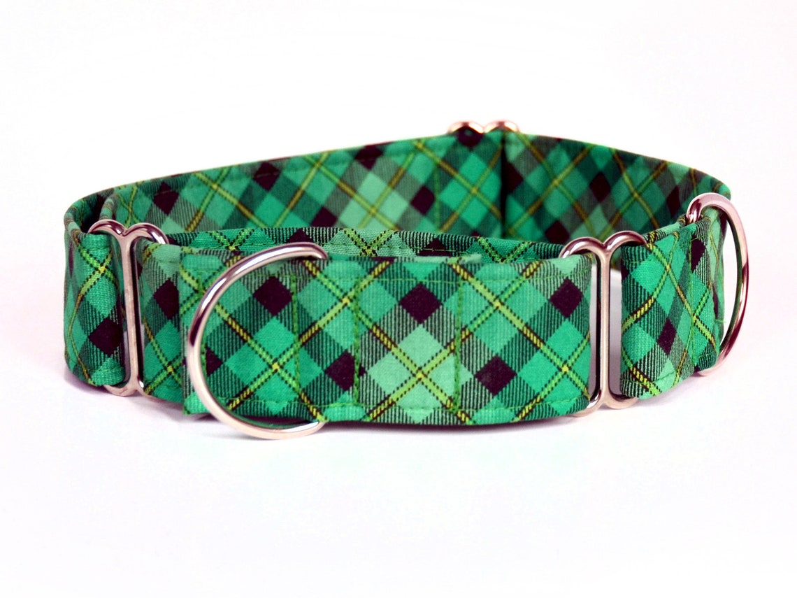 Green Plaid Martingale Dog Collar in 1 inch 1.5 inch or 2 Etsy