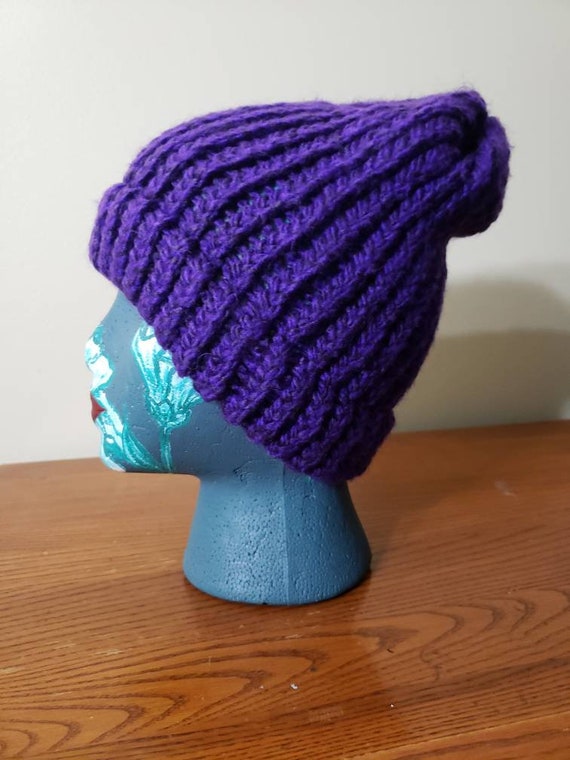 Adult Hat, Adult Beanie, Adult Ski Hat, Winter Accessory, Purple