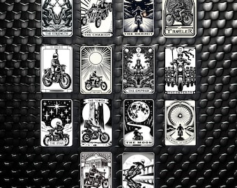 Motorcycle Tarot Card Stickers | Biker Art, Unique Vinyl Decals