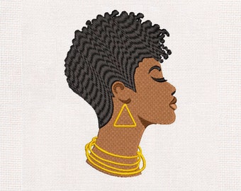 Afro Woman Patch Sew On Patch Iron On Patch Clothing Decoration Applique Clothes Yellow Hat Patch Embroidered Patch Gift Decor BP2477
