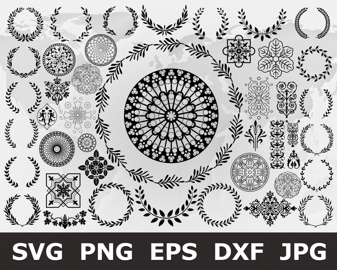 Download Wedding Ornaments SVG Bundle Floral Wreath Svg Lines Svg ...