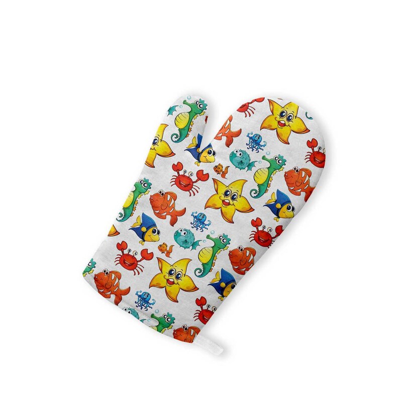 Oven Gloves Fish Oven Mitts Cartoon Kitchen Funny Gloves Oven Etsy