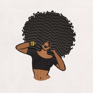 Curly Girl Embroidered Patch Cute Patches African Girl Patches Tiny Patches Embroidery Design Black Woman Mini Patches Iron On Patch ZZ8731