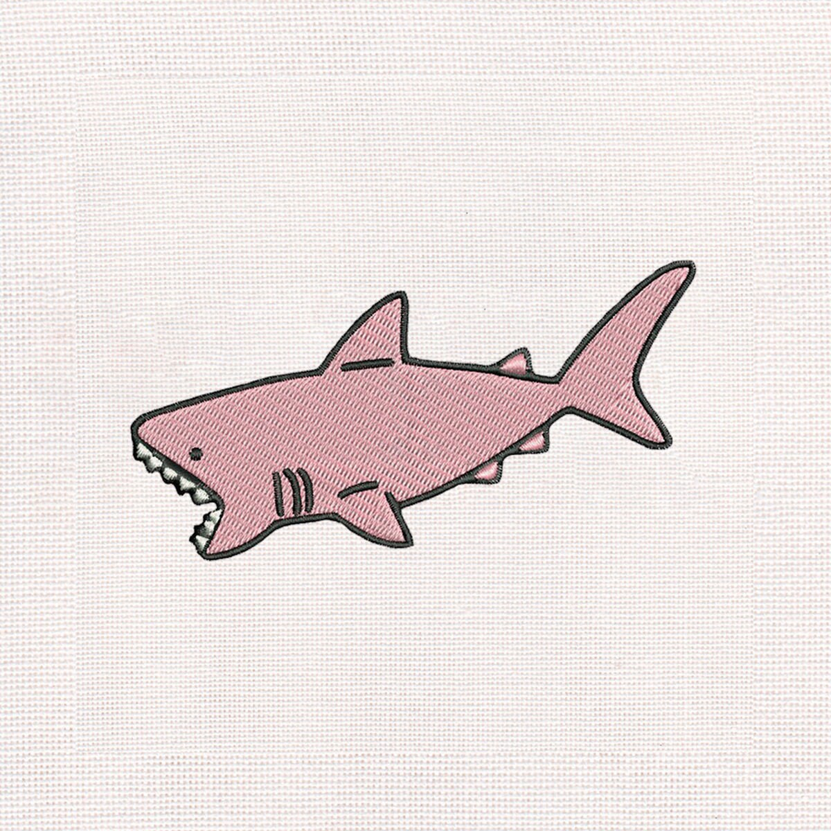 Embroidered Pink Shark Iron On Badge Sew On Patch Shirt Jean Embroidery Applique 