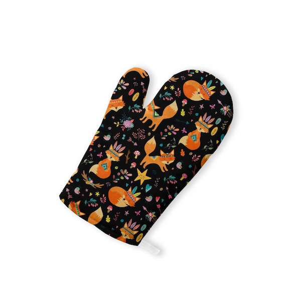 Oven Gloves Cute Yoga Fox Oven Mitts Kitchen Gloves Oven Mitt Potholders  Kitchen Textile Gift for Foodie Hot Stove Hot Pad Cookware ZZ8471 