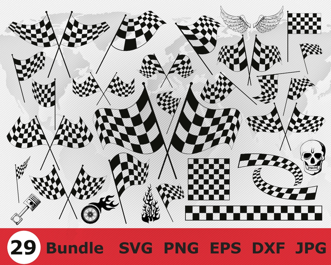 Race Flag Svg Bundle Cut Files Racing Flag Svg Race Flag Clipart Race