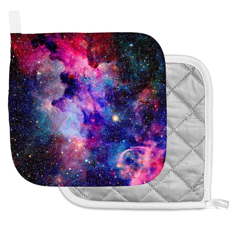 Space Potholders Oven Mitt Kitchen Decor Space Fabric Oven Glove Hotpad Saucepan Baking Wall Decor Double Oven Mitt Stove Boiling Pot ZZ8115