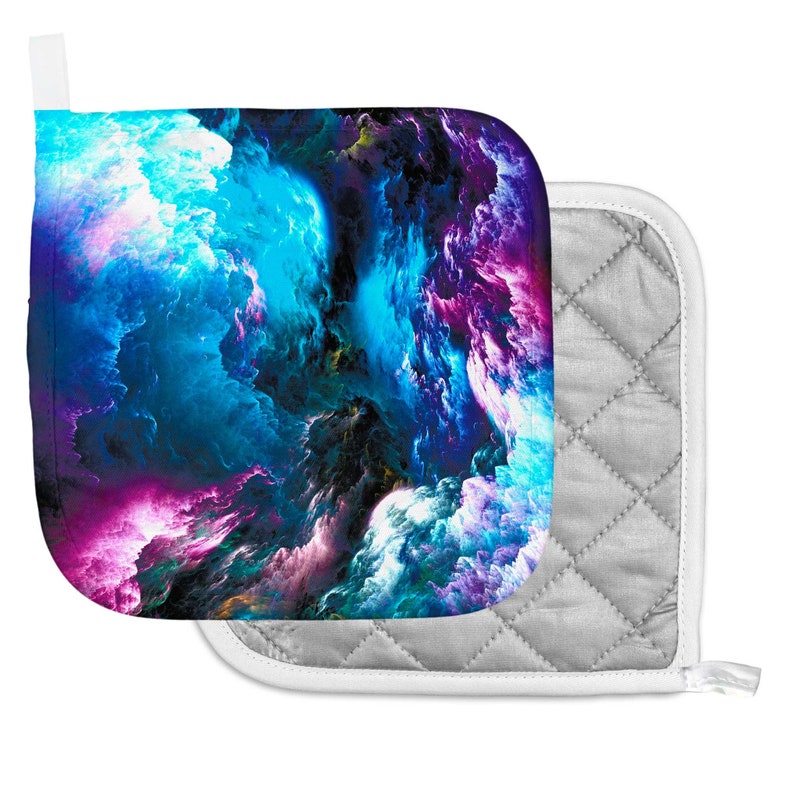 Space Kitchen Wall Art Pot Holders Mittens Space Waves Hot Pads Oven Gloves BBQ Colorful Cooking Glove Oven Mitt Set Halloween Gift ZZ8229