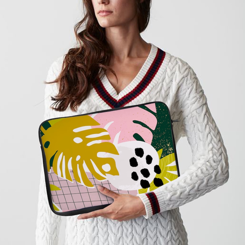 Leaves Laptop Sleeve Colorful Laptop Sleeve Floral Laptop Sleeve 12 inch Laptop Sleeve 13 inch Laptop Sleeve 15 inch Laptop Sleeve ZZ8694