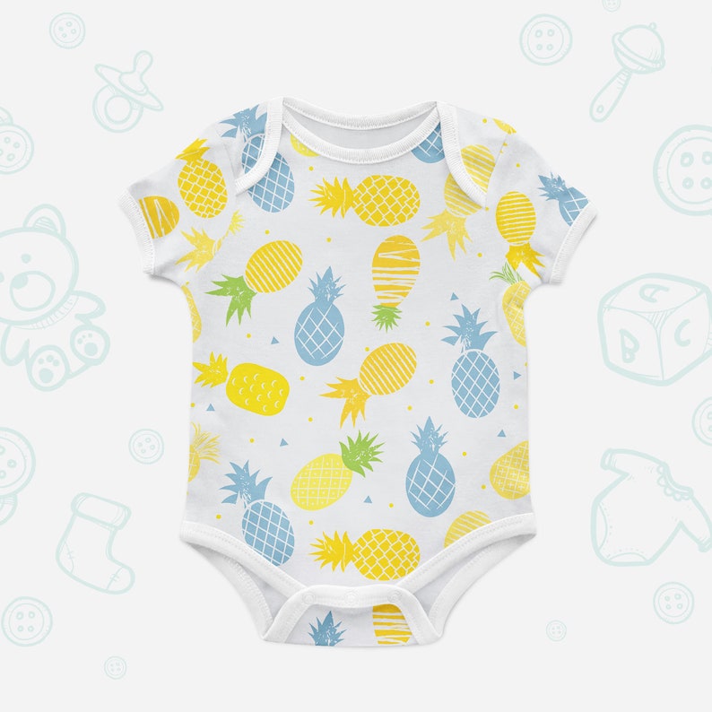 Baby Onesies Rainbow Pineapple 100/% Cotton Baby Jumpsuit Comfortable Short Sleeve Bodysuit