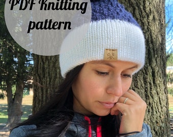 Easy knitting pattern - double brim knitting pattern - irinda beanie pattern - women beanie knitting pattern