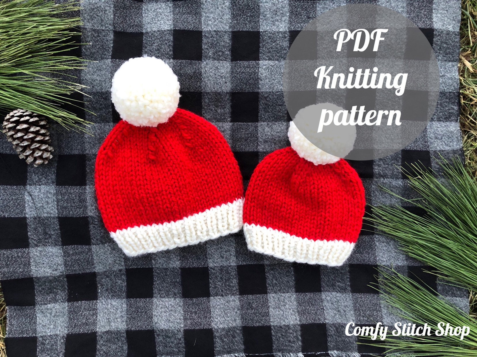 Santa Hat Knitting Pattern Family Santa 