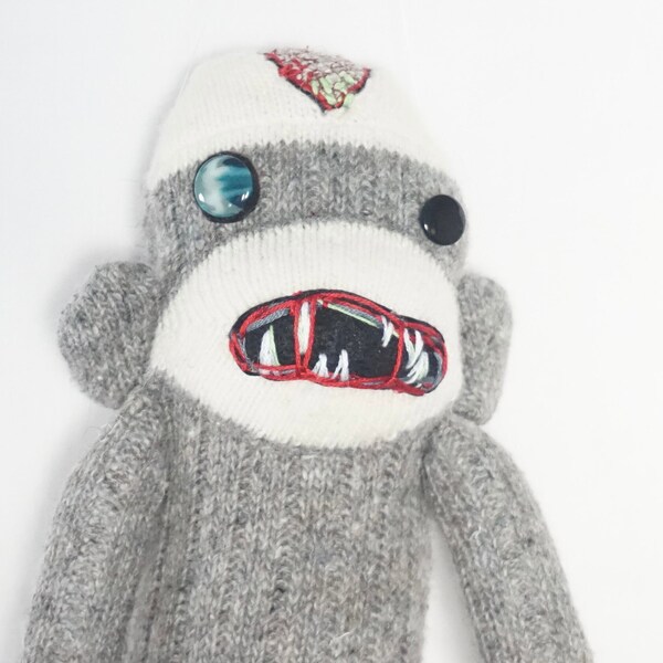 Disguise Zombie Sock Monkey Boys Costume - 4-6 Size | Full Jumpsuit With Detachable Tail & Spooky Mask