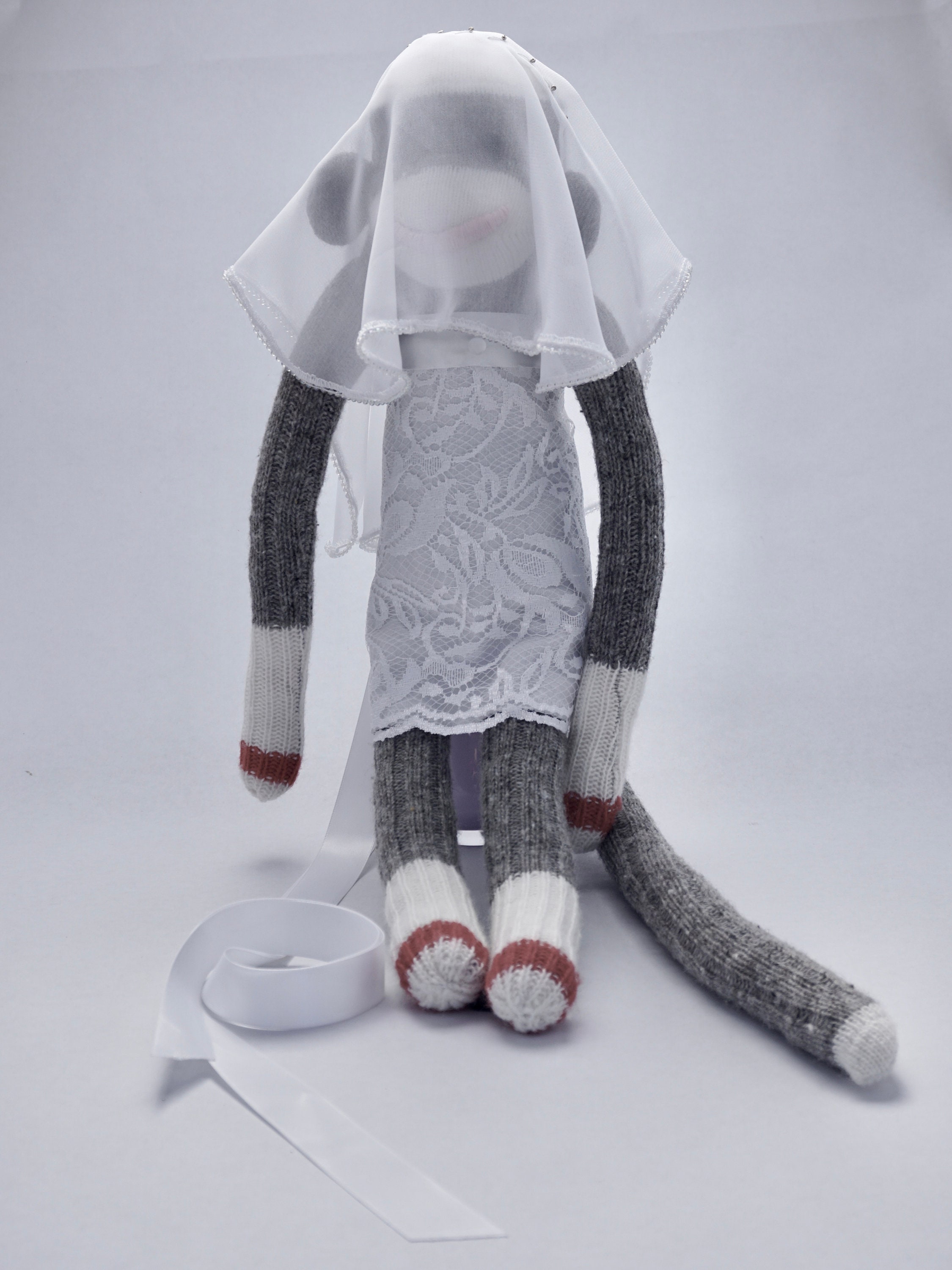 Bride Sock Monkey Gift for Bride Bridesmaid Say Yes Drop Veil Etsy
