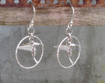 Earrings silver 925 hummingbirds,dangling earrings hummingbirds in sterling silver,earrings rings silver