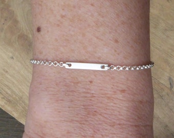 925 Sterling silver bracelet - fine silver barrette bracelet