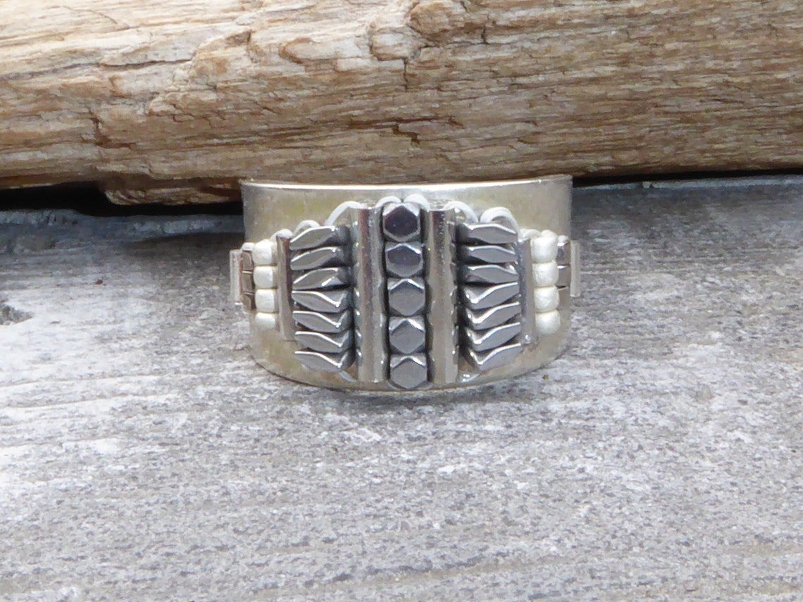 Bague En Argent Sterling Style Amérindien - Taille Ajustable - Occasion - Marque Amazonia
