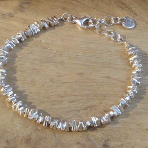 Karen Hill Tribe solid silver bracelet - small silver bead bracelet