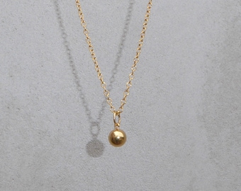 Collier or gold filled 14 carats et pendentif boule - collier minimaliste fine chaîne et pendentif doré